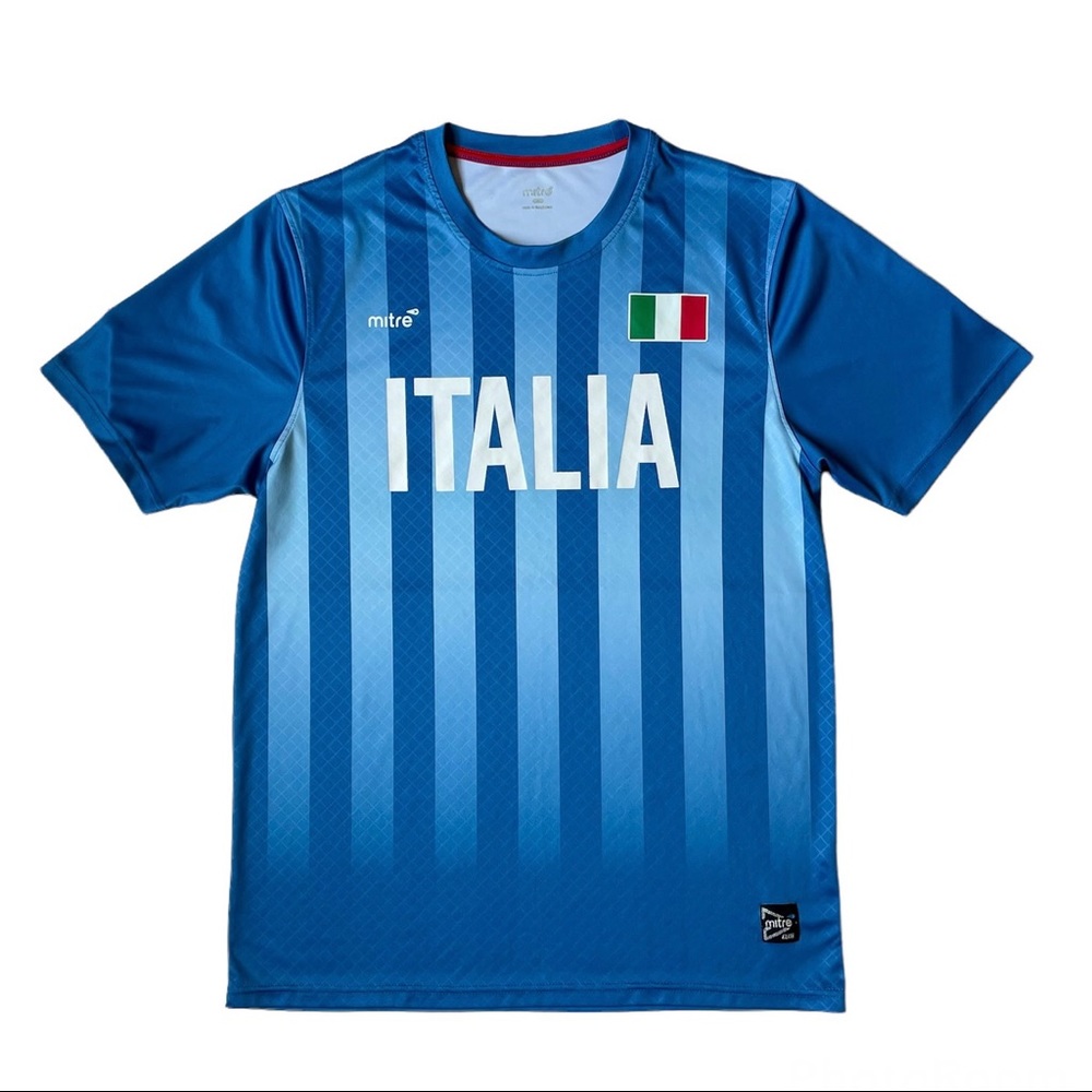 Mitre Italy National Soccer Football Jersey Blue - Men’s Medium
